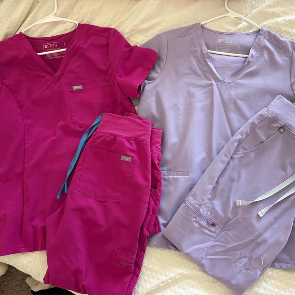 Figs Magenta and Light Purple Scrub Set